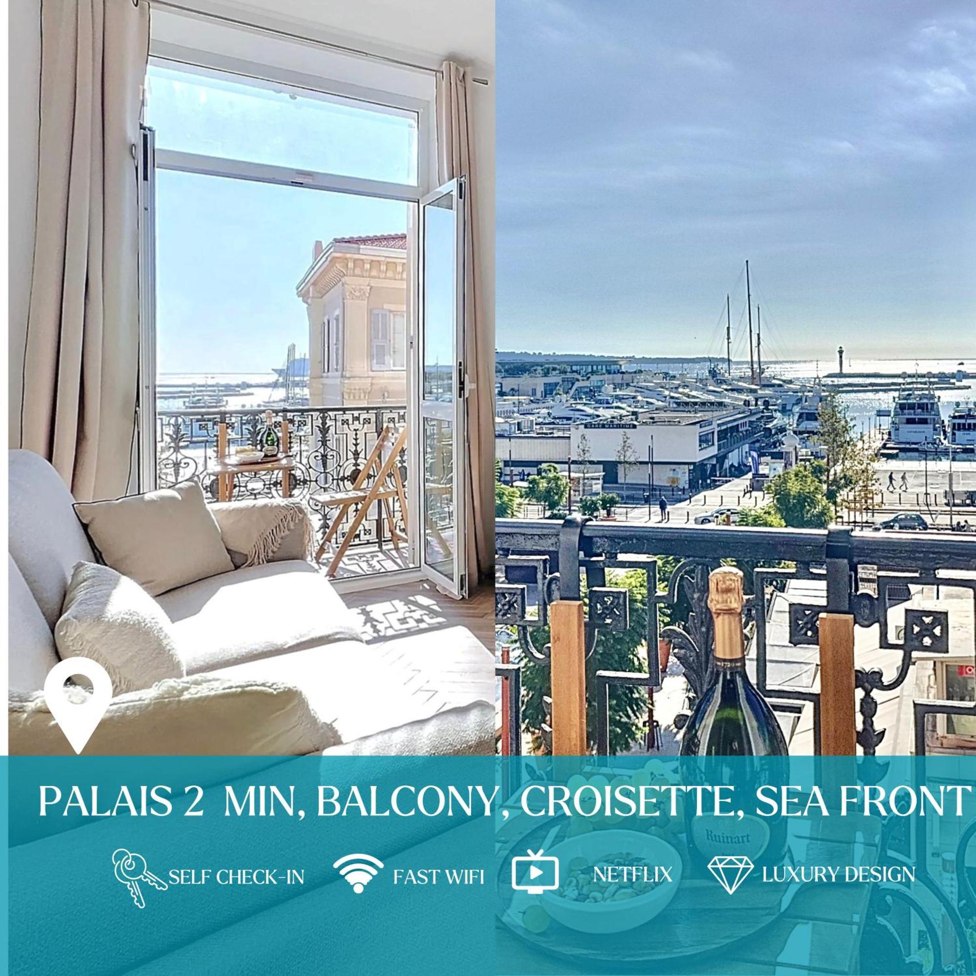 Deluxe Seaview Balcony - 2 Min Palais & Apartment Cannes
